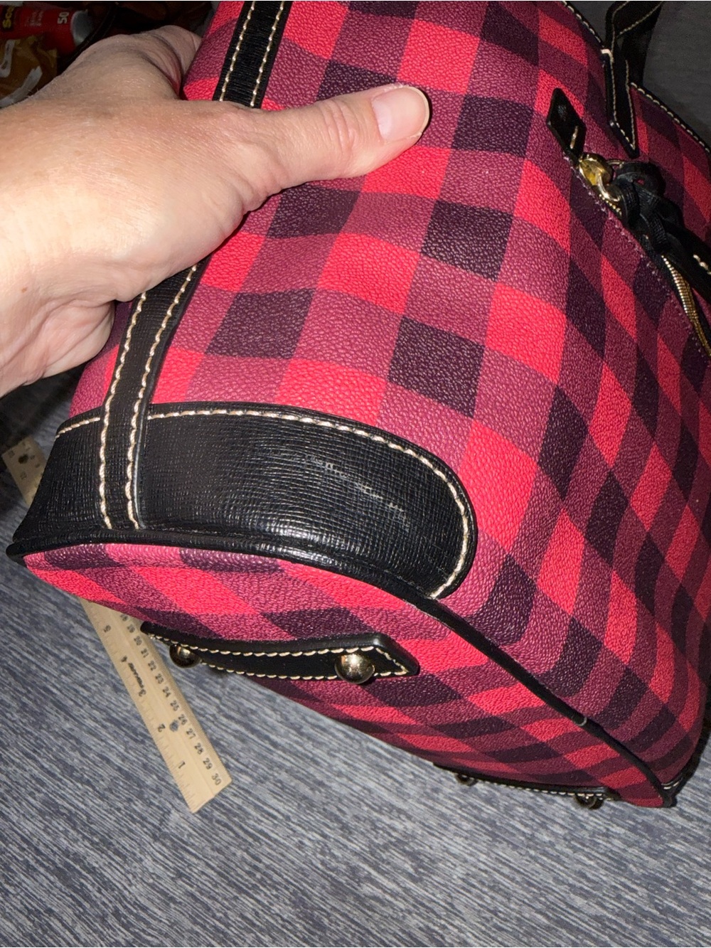 Dooney & Bourke Pink Black Tucker Tote - Picture 6 of 11